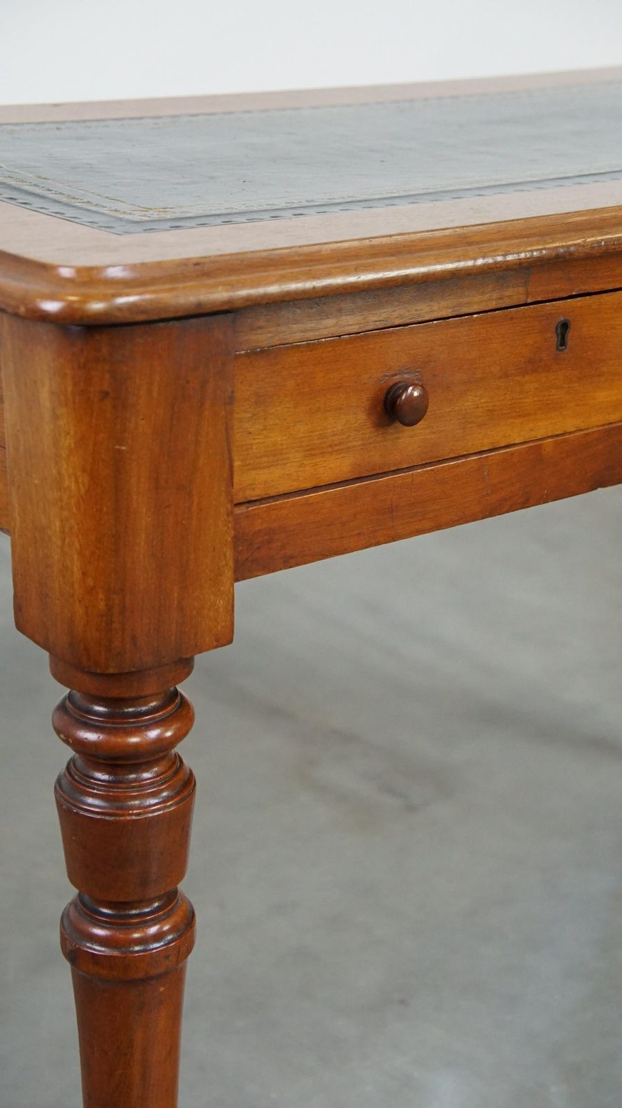 photo for sale Beautiful, Graceful And Elegant Antique English Writing Desk/Hall Table With A Leather Top