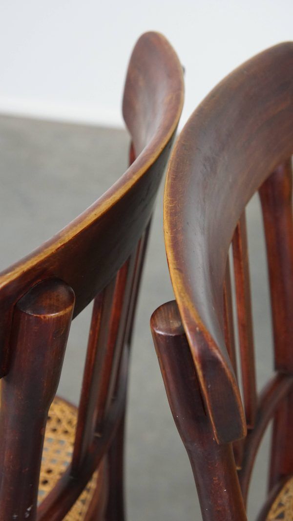 photo furniture Set Of 2 Original Vintage Thonet Design Bistro Chairs With Matted Seat