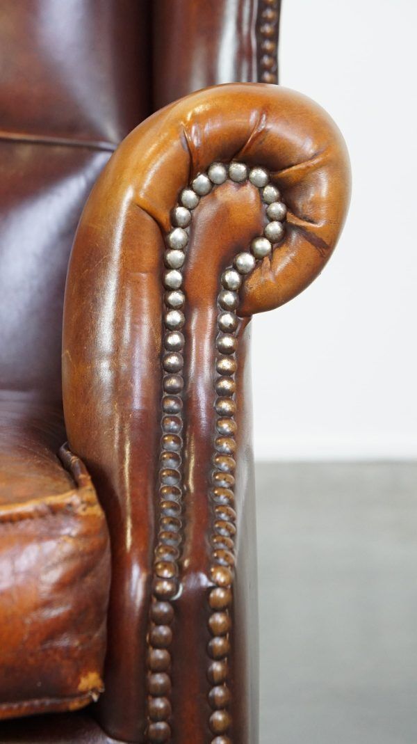 photo for sale Comfortable, Elegant, Stately Wing Chair Made Of Sheepskin In A Beautiful Warm Color