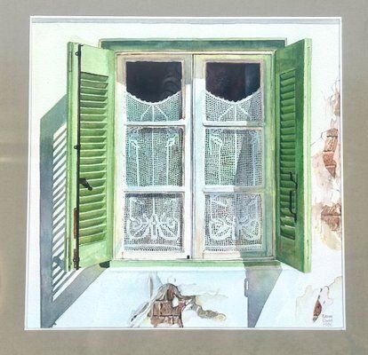 F. John Owen, Shutters, 1984, Watercolour photo furniture