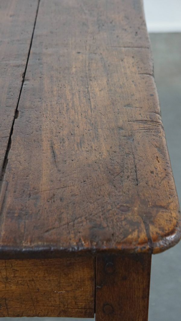 2810.0802 Antieke Franse Eettafel Met Fraai Blad, Eind 18e Eeuw photo