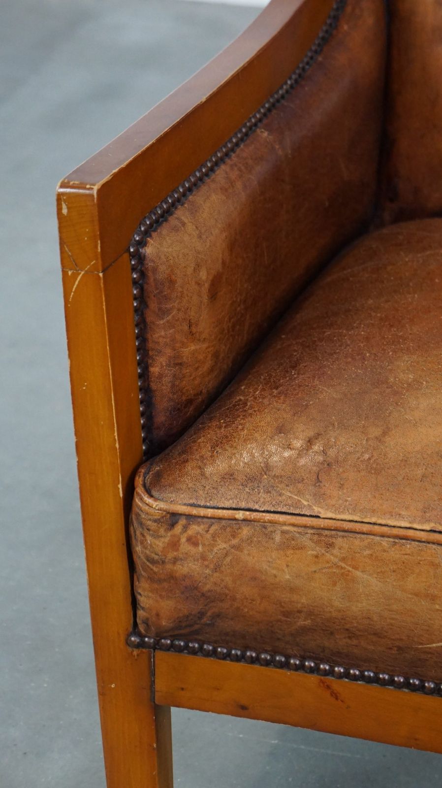 Stately, Luxurious Sheepskin Art Deco Design Armchair Combined With Wood photo buy