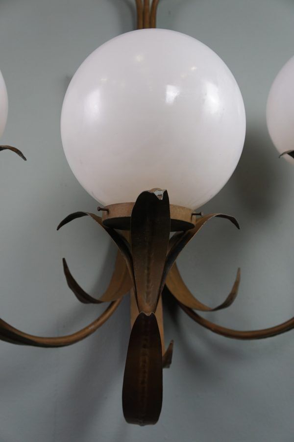 photo vinterior Unieke En Zeer Grote Vintage Hollywood Regency Wandlamp, Jaren 70