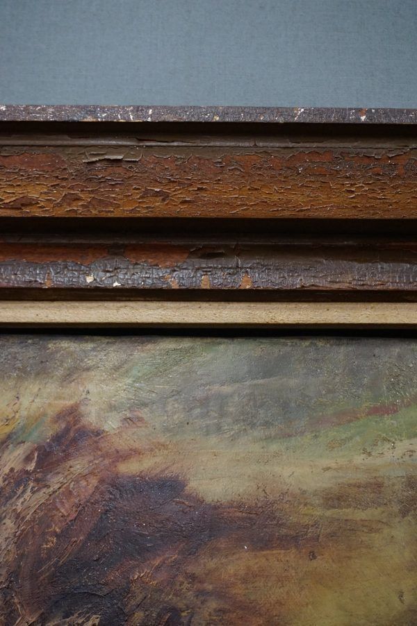Art Very Large And Impressive Painting Of Horses, Oil Painting photo
