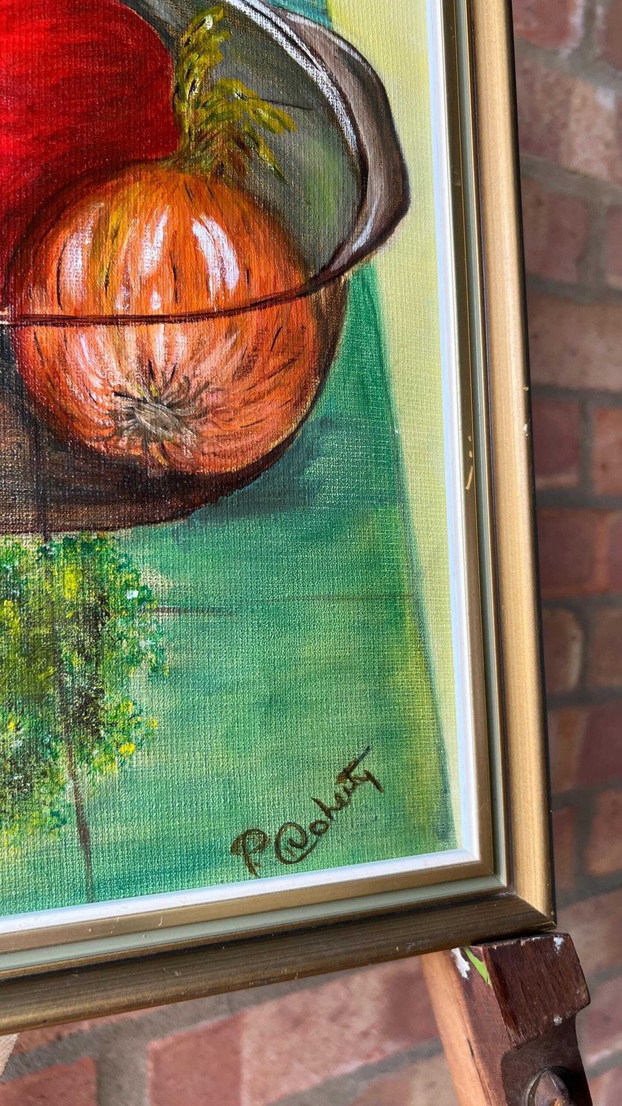 Framed Still Life Oil Painting "Red Pepper" By Pauline Doherty photo Art