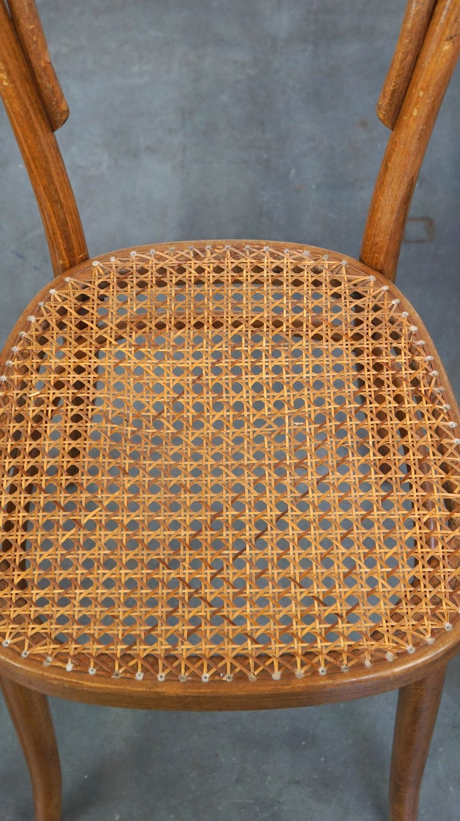 Nice Set Of 2 Brown Vintage Thonet/Bistro Chairs With Woven Seats photo buy