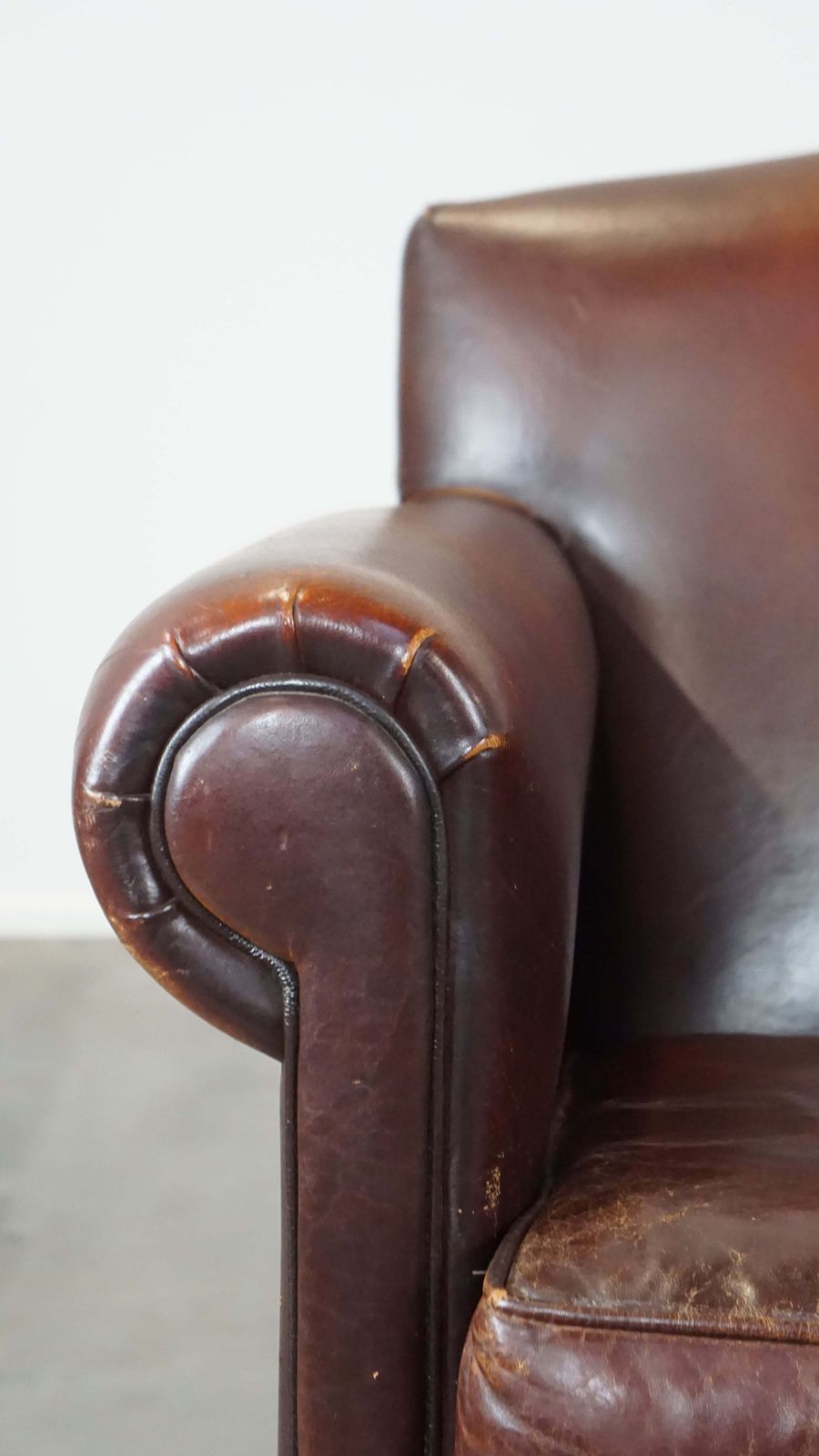 photo vinterior Set Of 2 Beautiful, Sleekly Finished Design Armchairs/ Armchairs Made Of Sheep Leather