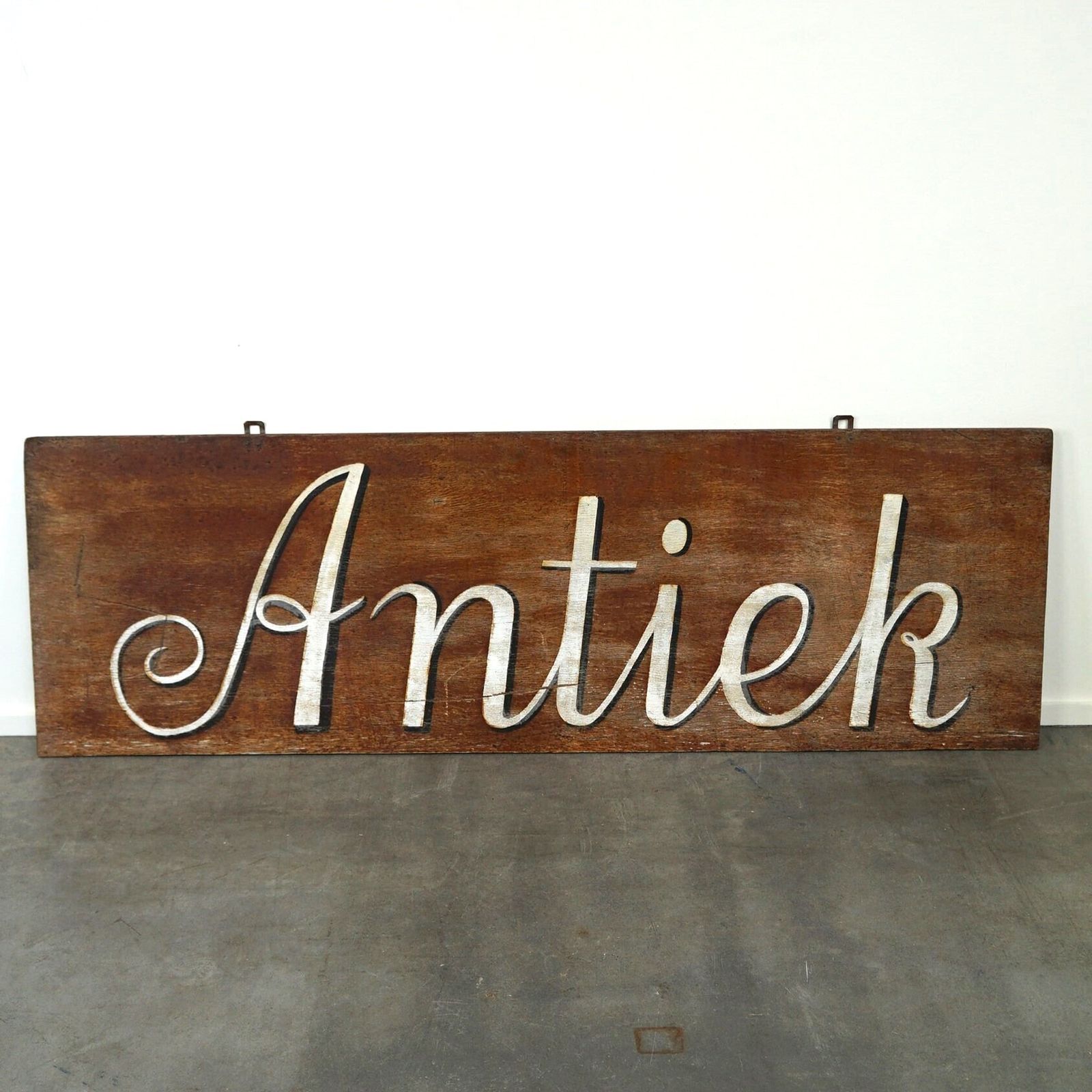 Antique Sign/Advertising Board Hand Painted On Hardboard