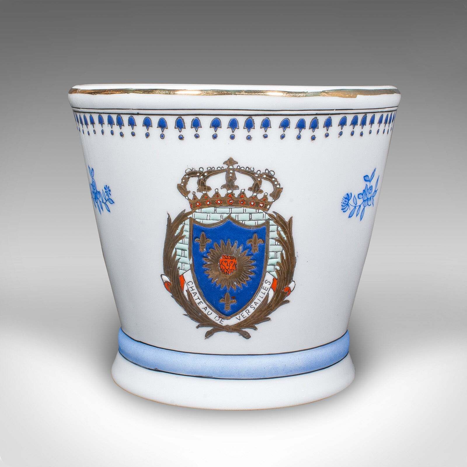 Contemporary Decorative Planter Bowl, French, Handpainted Ceramic, Jardiniere photo Home Decor