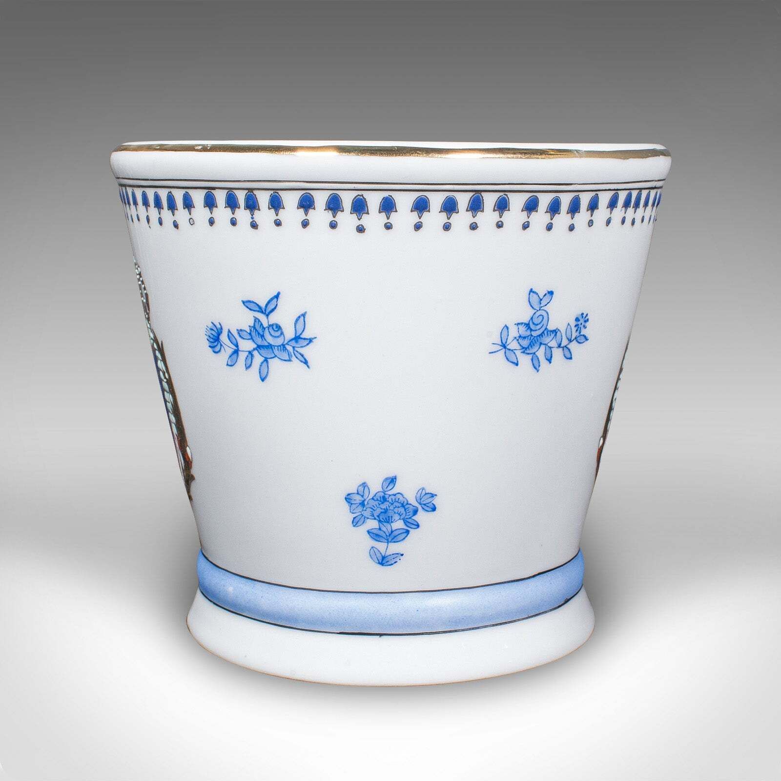 Contemporary Decorative Planter Bowl, French, Handpainted Ceramic, Jardiniere photo 295.0