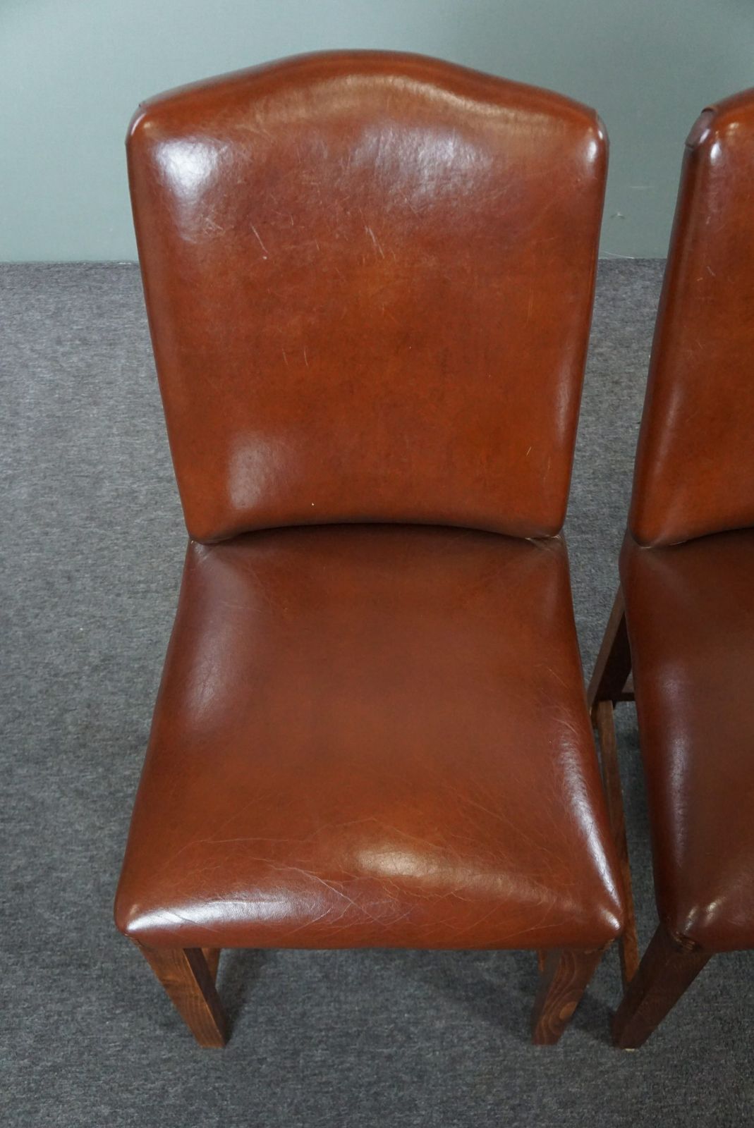 Stevige Set Van 4 Schapenvacht Eetkamerstoelen photo buy