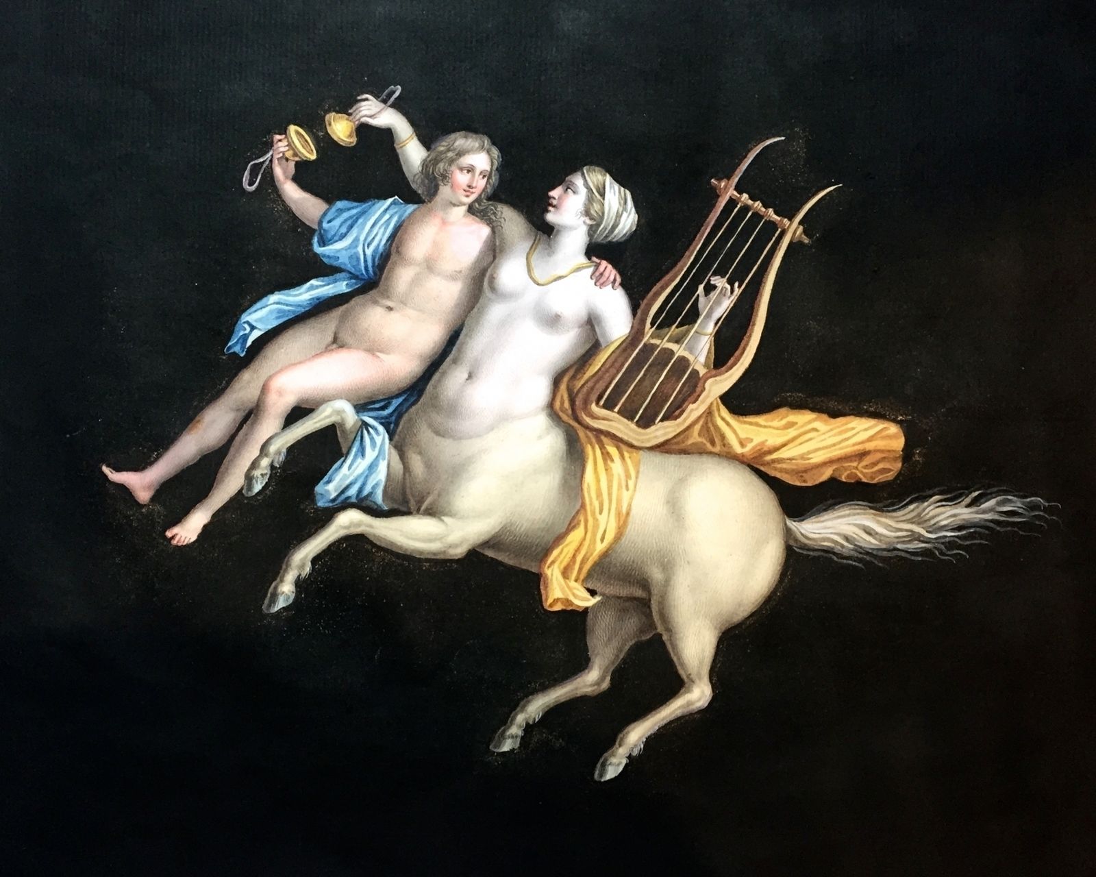 Maestri: Grand Tour Gouache Of Centaur Of The Villa Cicero photo Art