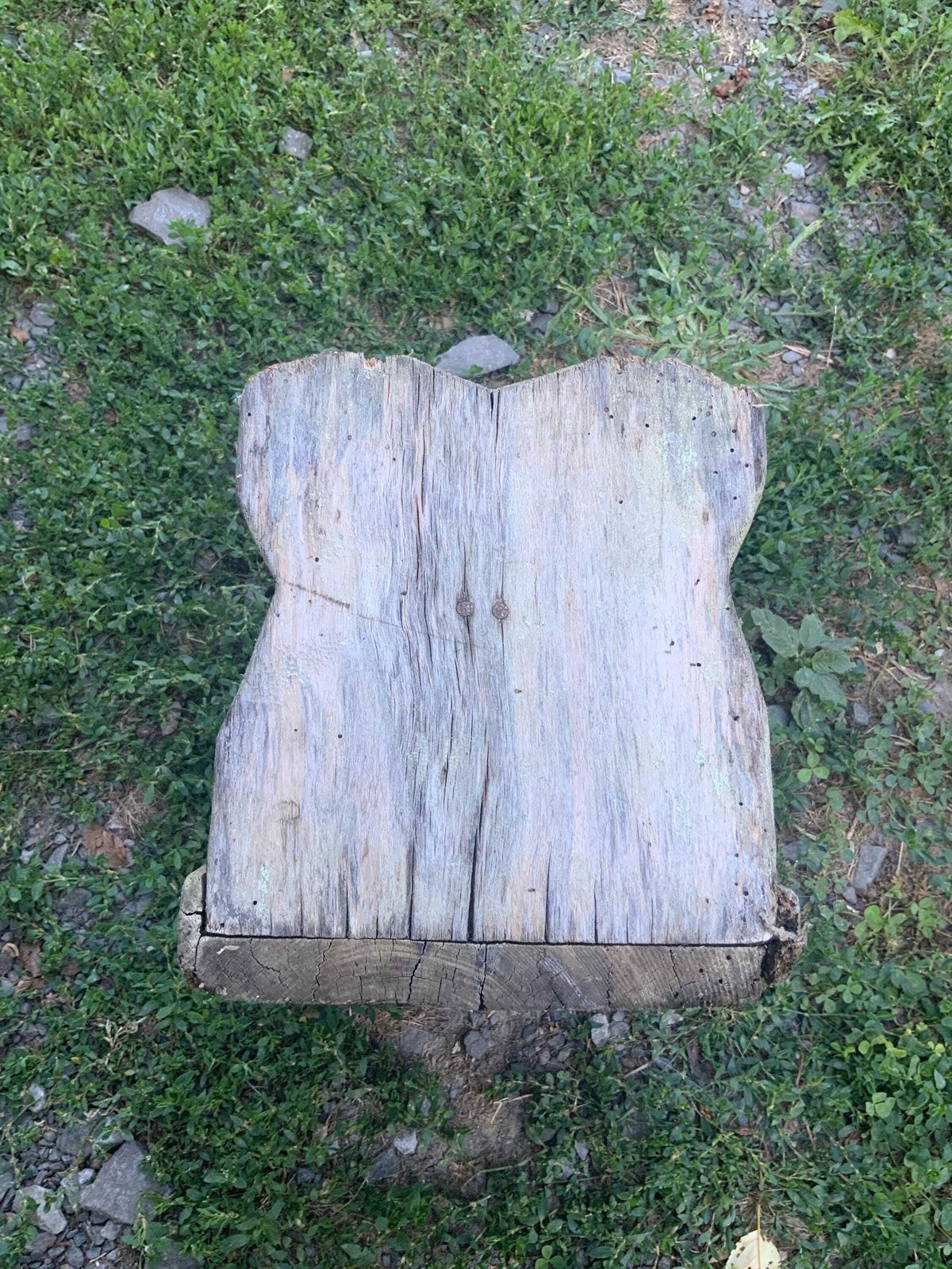 Res Scratch Built Antique Wooden Vintage Green Milking Stool Or Small Table, Rustic Farmhouse Seat Step Cute Pot Stand C1940s photo 146.0