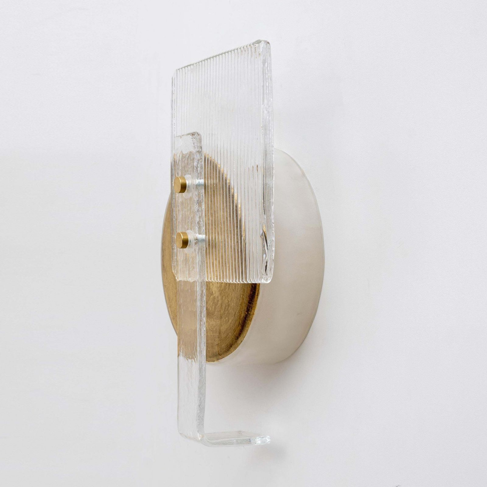 Pair Of Art Deco Murano Glass Sconces With Gold Texture, Italy, 21st Century photo vinterior