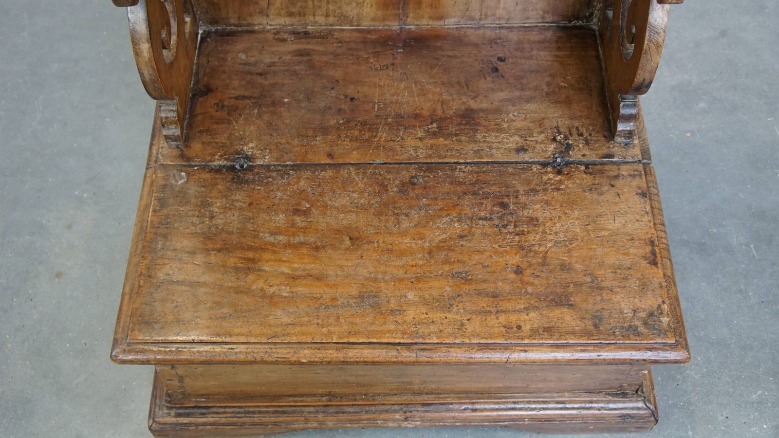Antique And Very Decorative Pinewood Kneeling Bench/Church Bench With Storage Compartments From The 18th Century photo buy