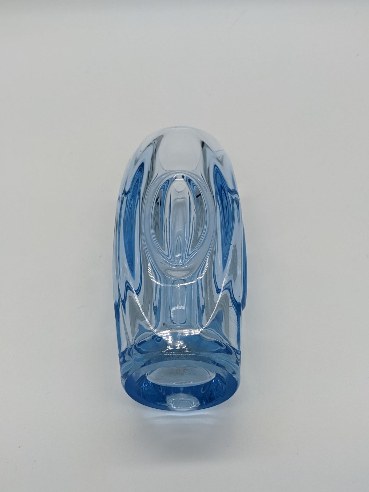 Lilac Blue Bullet Vase By Rudolf Schrotter 1955 For Rosice Glassworks Czechoslovakia Midcentury Modern Classic Design photo vinterior