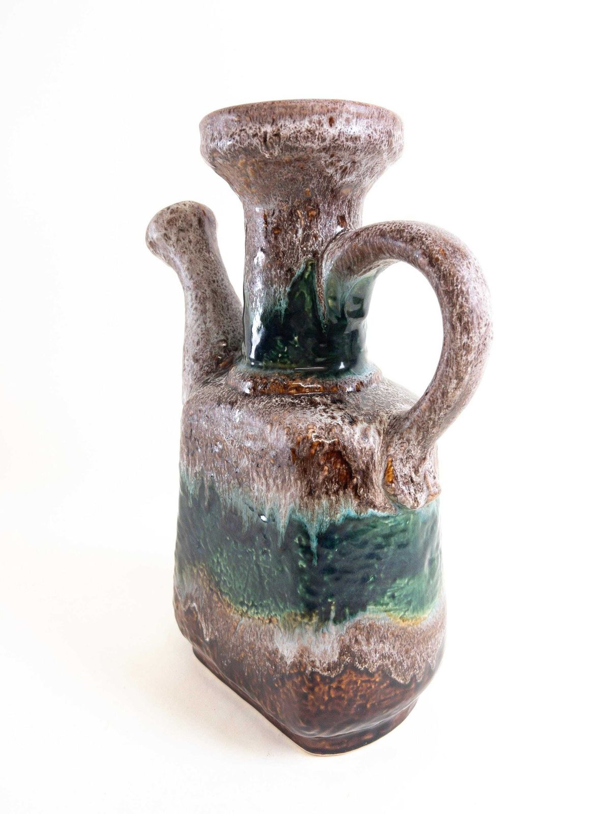 Xl Dümler And Breiden Fat Lava Vase   West German Pottery Water Jug   Green And White Fat Lava Ceramic Vase 605 35 photo vintage
