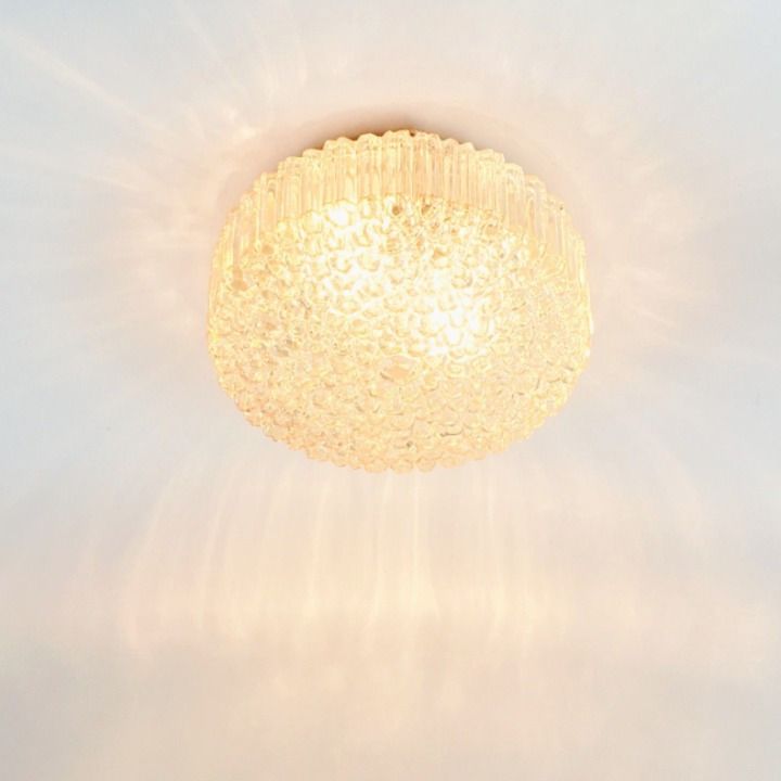 Mid Century Amber Bubble Glass Plafondlamp Van Helena Tynell Voor Limburg, Duitsland, Jaren 1970 photo 375.0