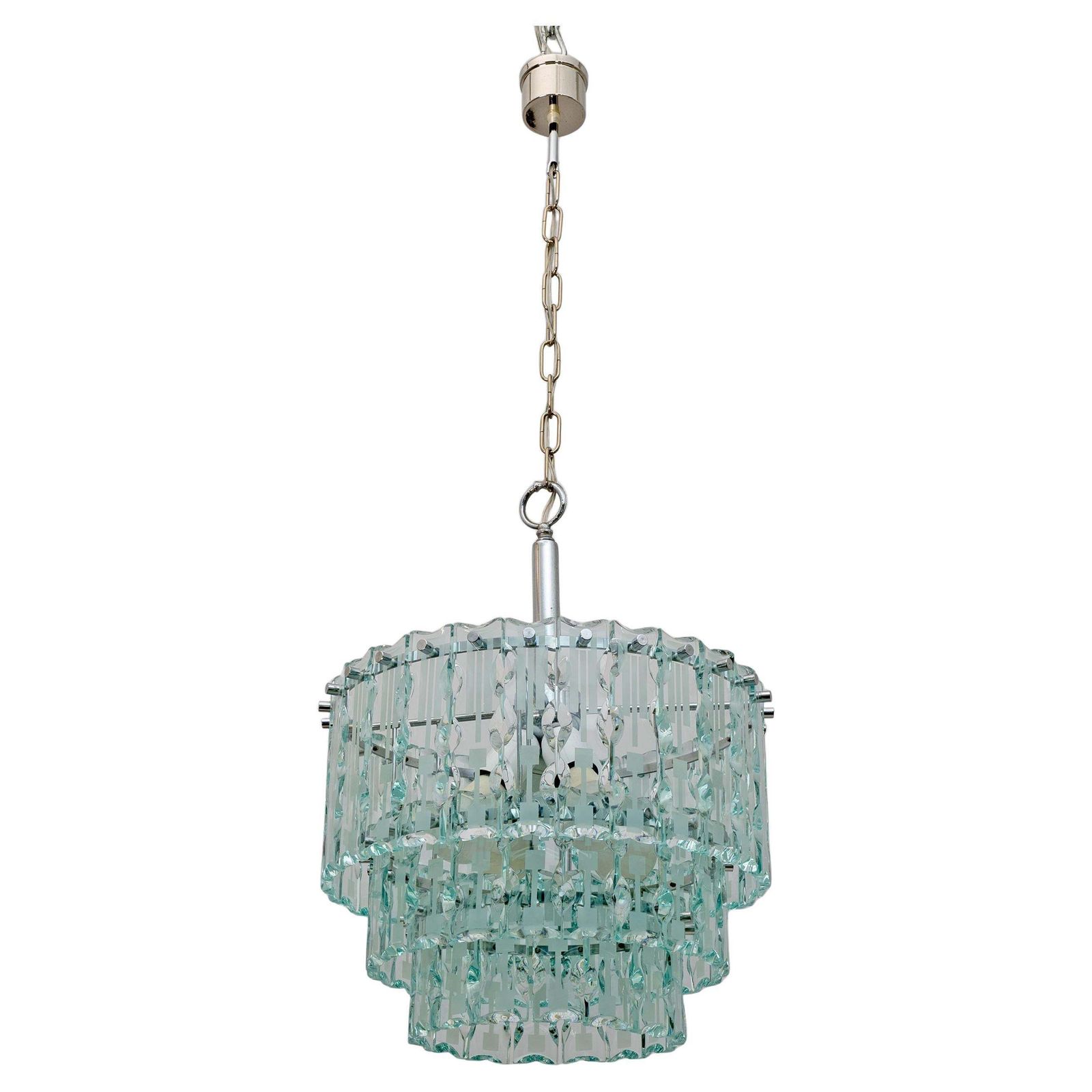 Ground Crystal Chandelier By Cristal Art, Italy, 1970s