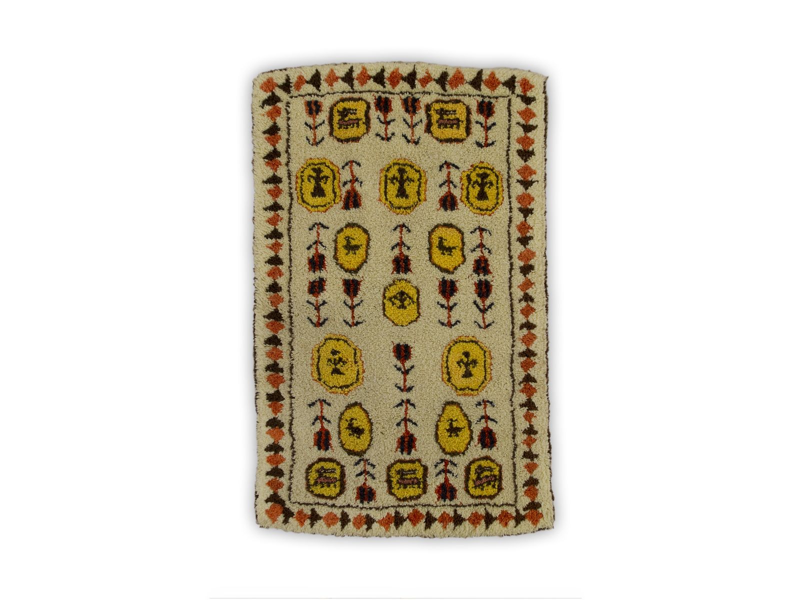 Vintage Wall Tapestry, Hand Knotted, 1960s