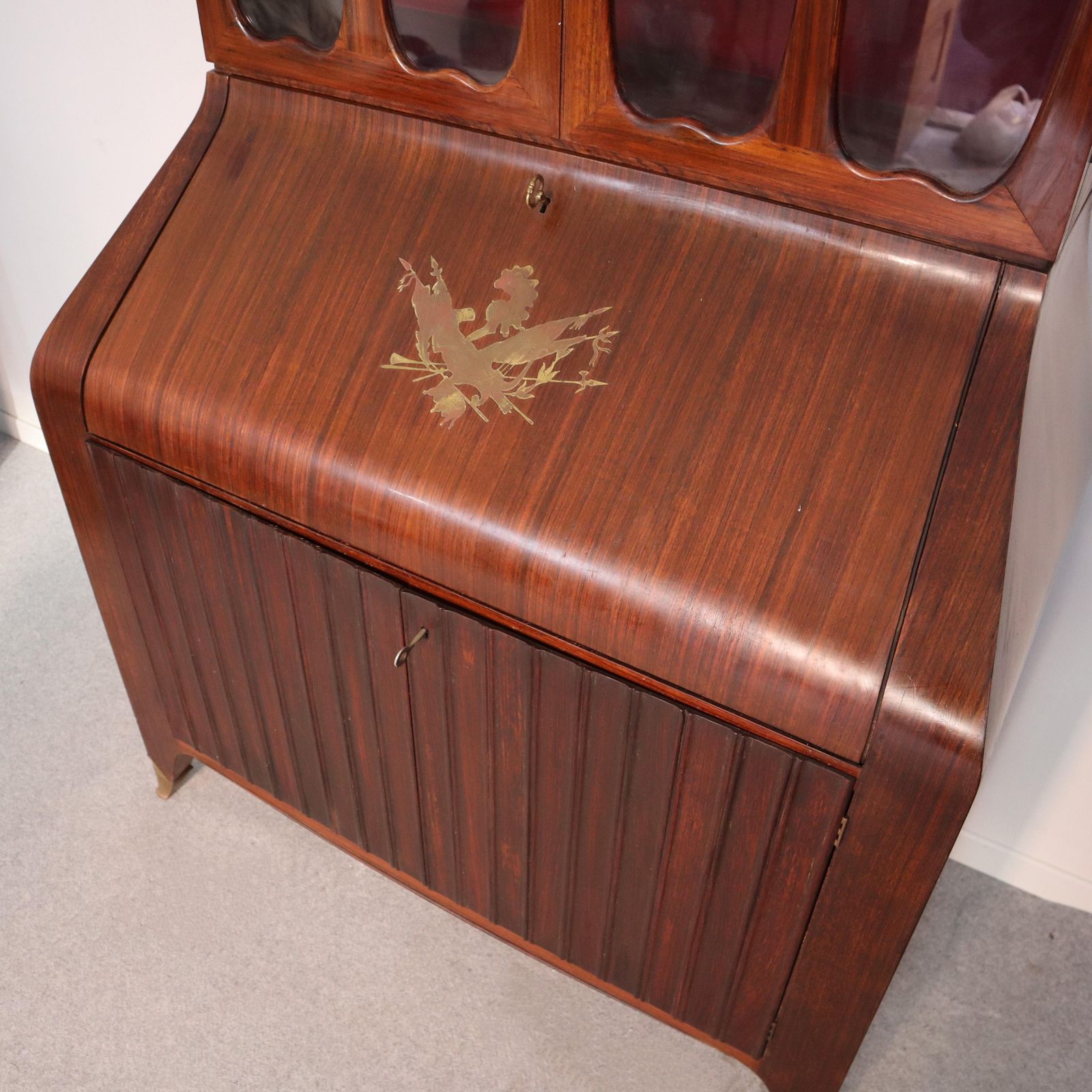 Mid Century Modern Rosewood Brass Trumeau Designed By Paolo Buffa, Italy, 1940s photo 5255.0
