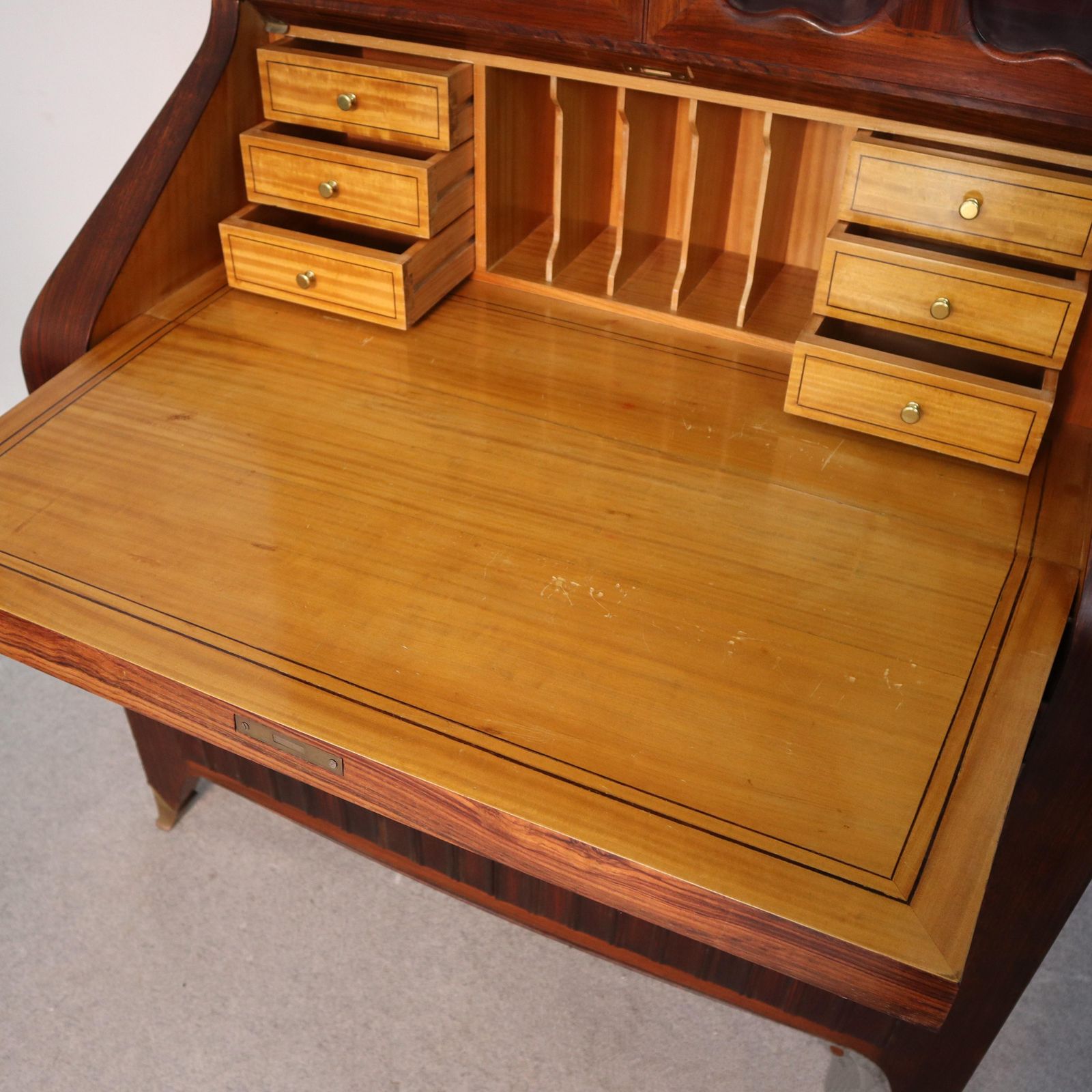 5255.0 Mid Century Modern Rosewood Brass Trumeau Designed By Paolo Buffa, Italy, 1940s photo