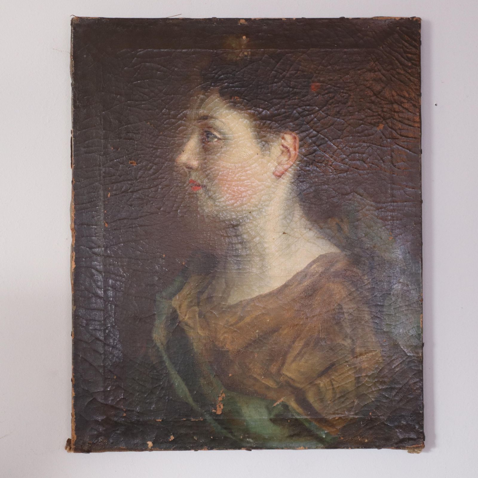 18th Century French Noblewoman Portrait, Oil On Canvas photo furniture