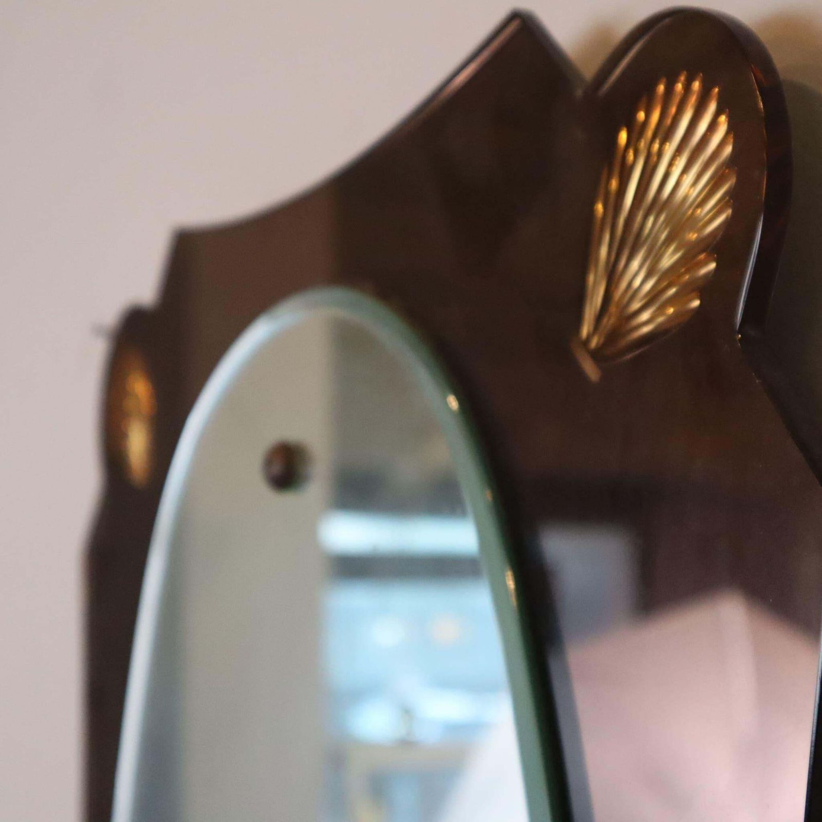 Mid Century Modern Shell Frame Mirror Cristal Art Style Italy 1960s photo Home Decor