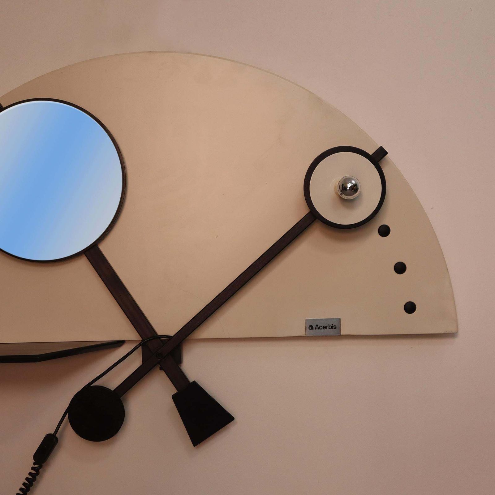 Memphis Style Console Mirror Lamps By Giotto Stoppino For Acerbis, Italy photo Lighting