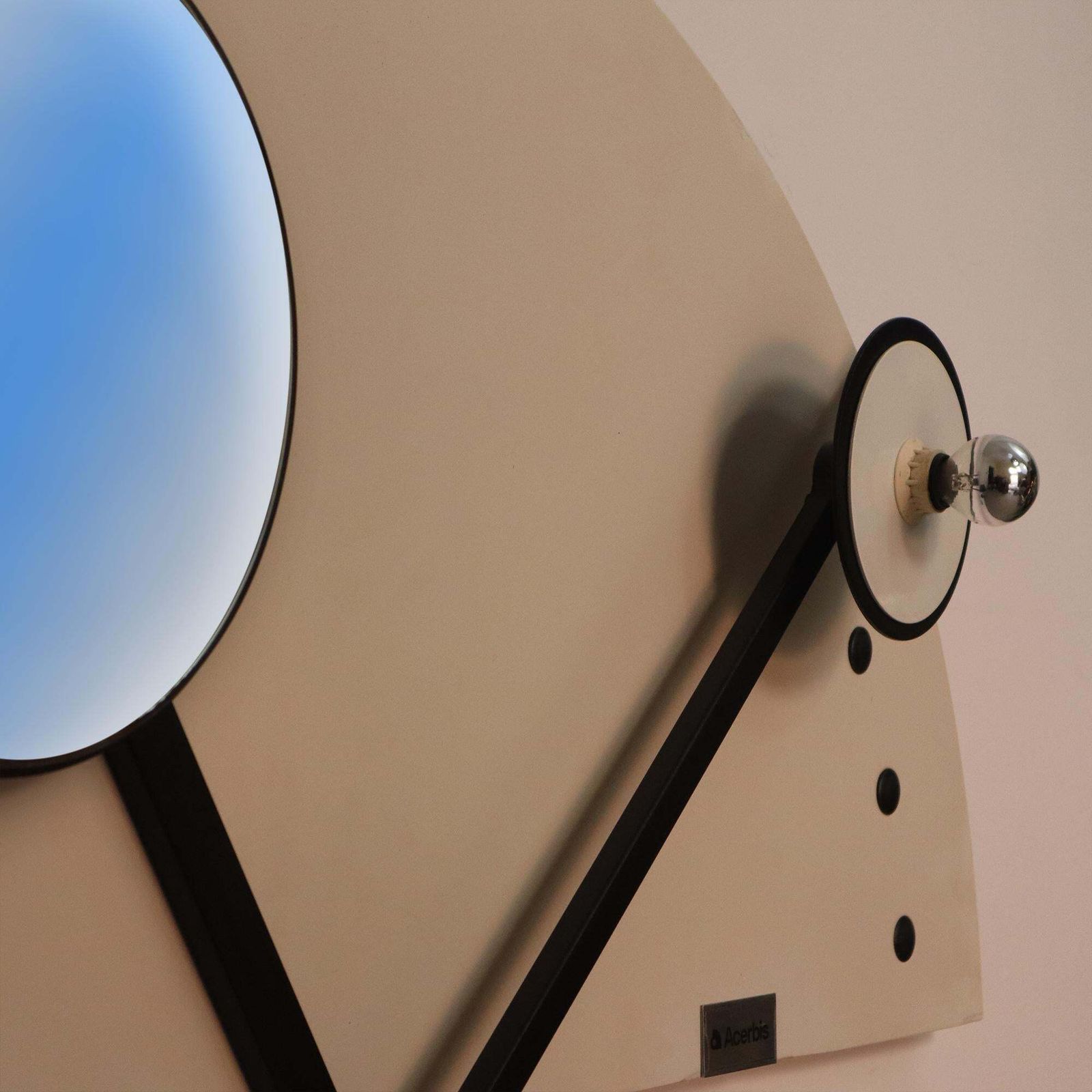 photo furniture Memphis Style Console Mirror Lamps By Giotto Stoppino For Acerbis, Italy