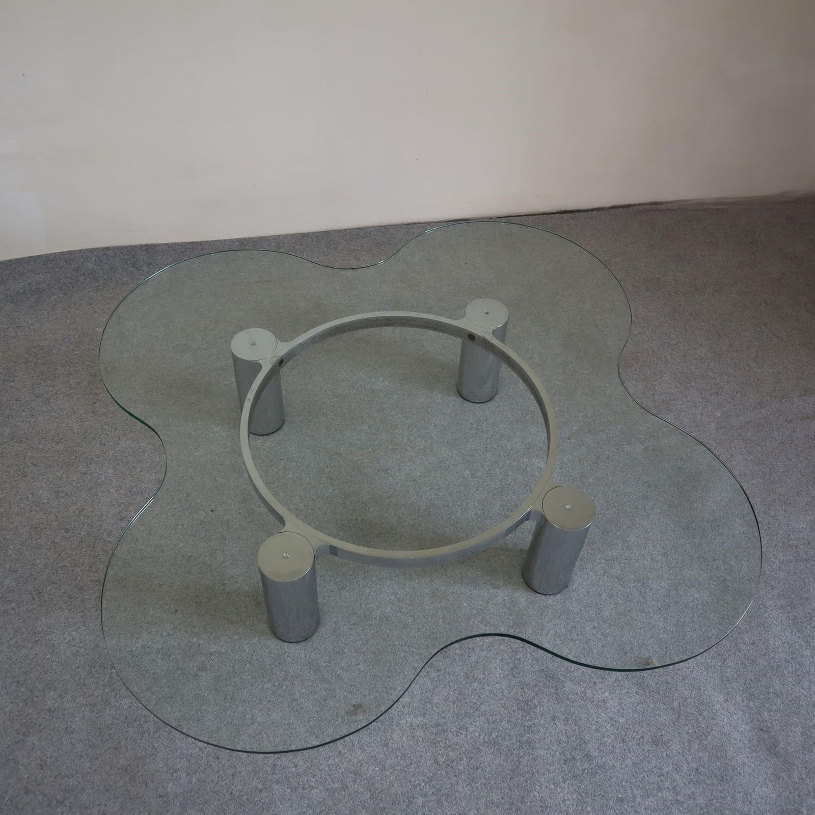 photo furniture Mid Century Modern Steel Glass Coffee Table By Lorenzo Burchiellaro, Italy 1970s
