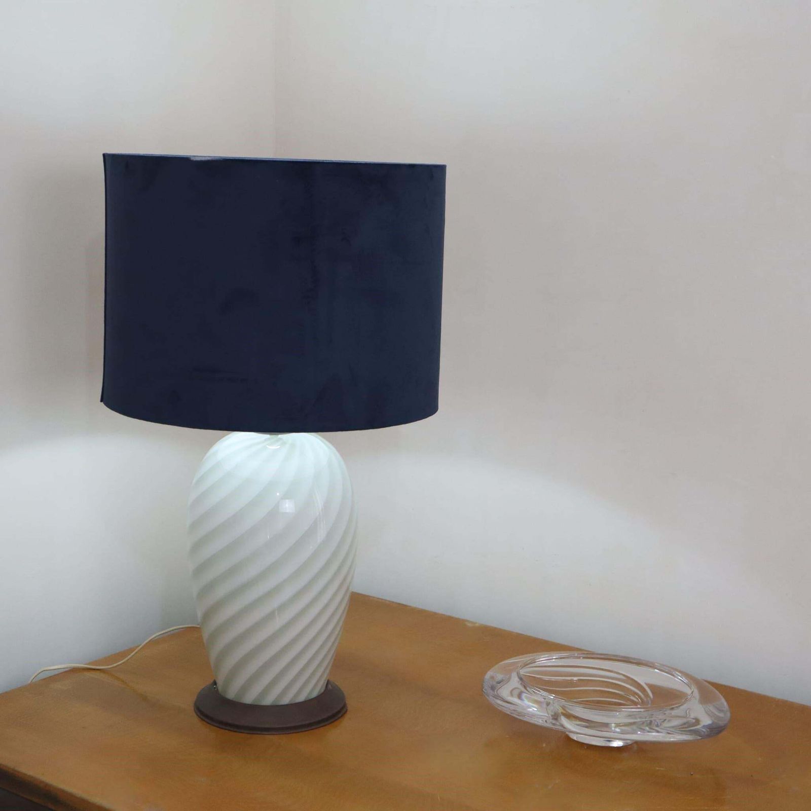 Italian Murano Glass Brass Table Lamp By Tommaso Barbi, 1970s photo 585.0