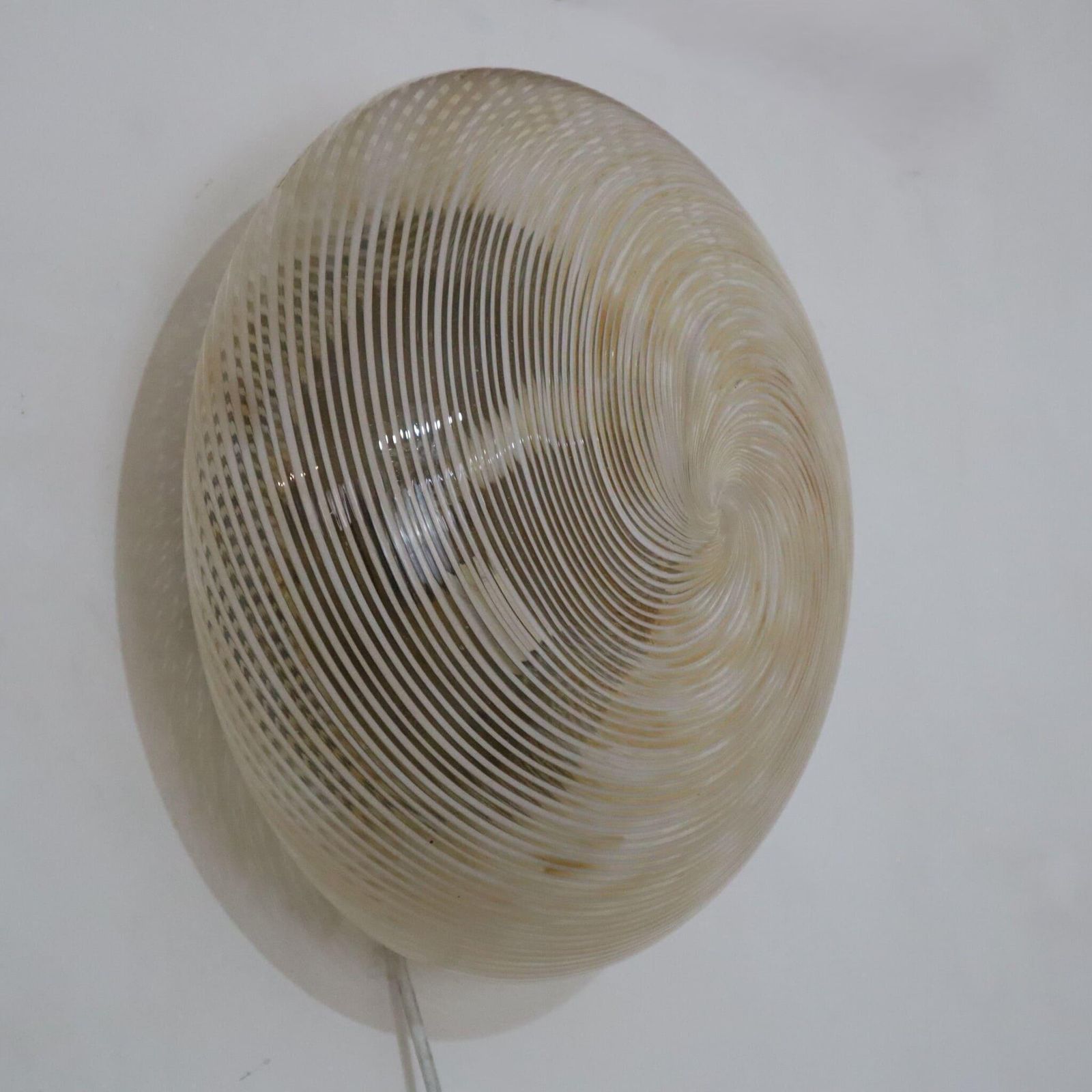 Mid Century Modern Murano Glass "Filigrana" Wall Light Sconce Venini Italy 1950 photo vintage