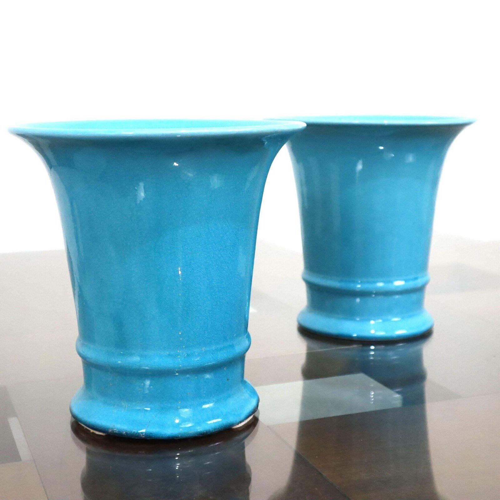 21st Century Italian Blue Ceramic Vases Marka Sia Collection, Italy, 2000s photo vintage
