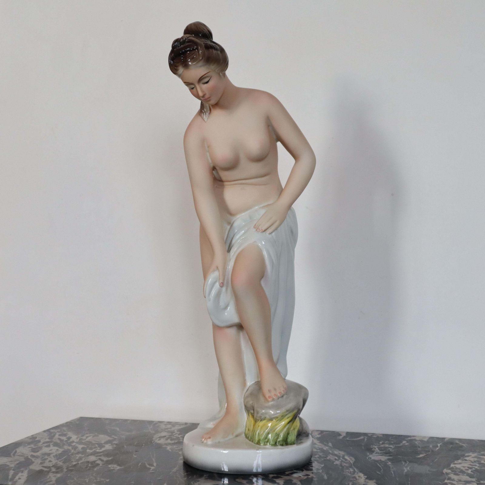 Ceramic Sculpture Female Figure At The Favaro And Cecchetto Bath, Italy, 1937 photo vinterior