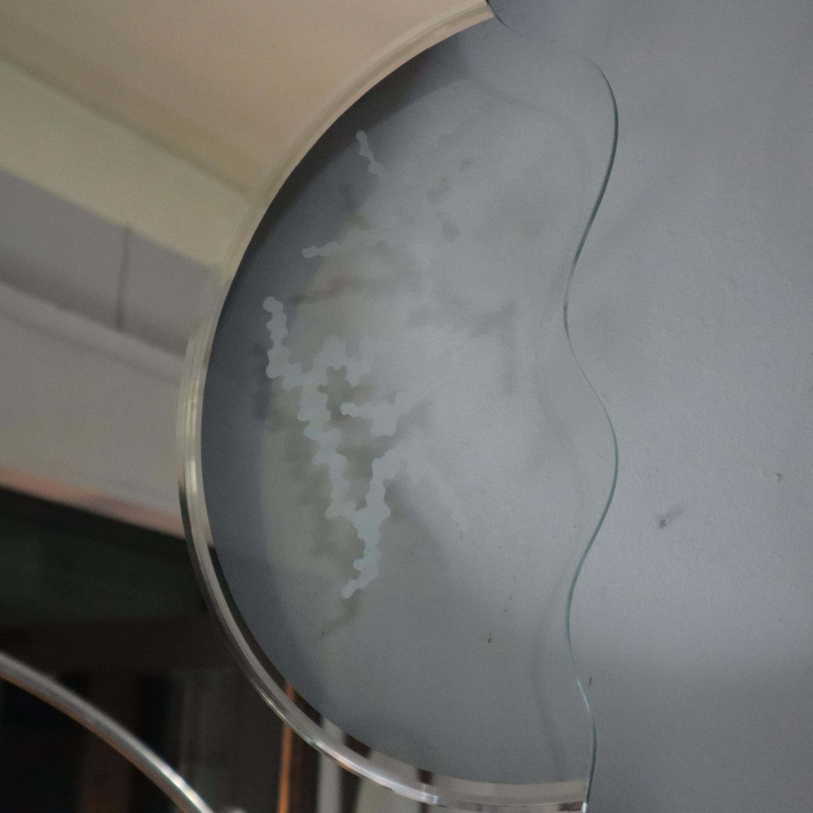 Mid Century Modern Glass "Scornice" Mirror By Nanda Vigo For Glas Italia 1980s photo Home Decor