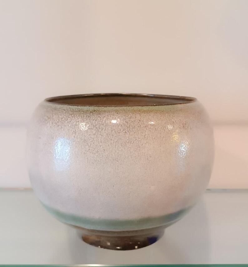 Sculpture Vase In Ceramic Stoneware Designed By Carlo Zauli In Two Tone