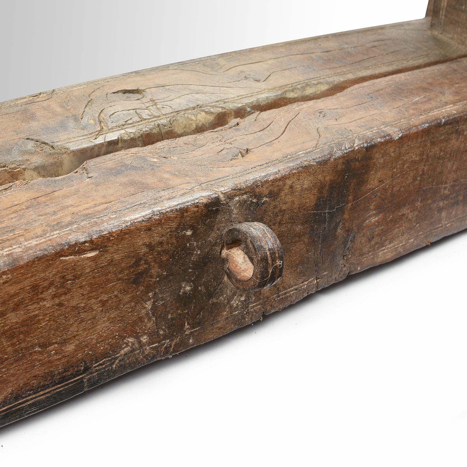 Antique Indian Floor Mirror From Nagaur, Ca 1900 photo vintage