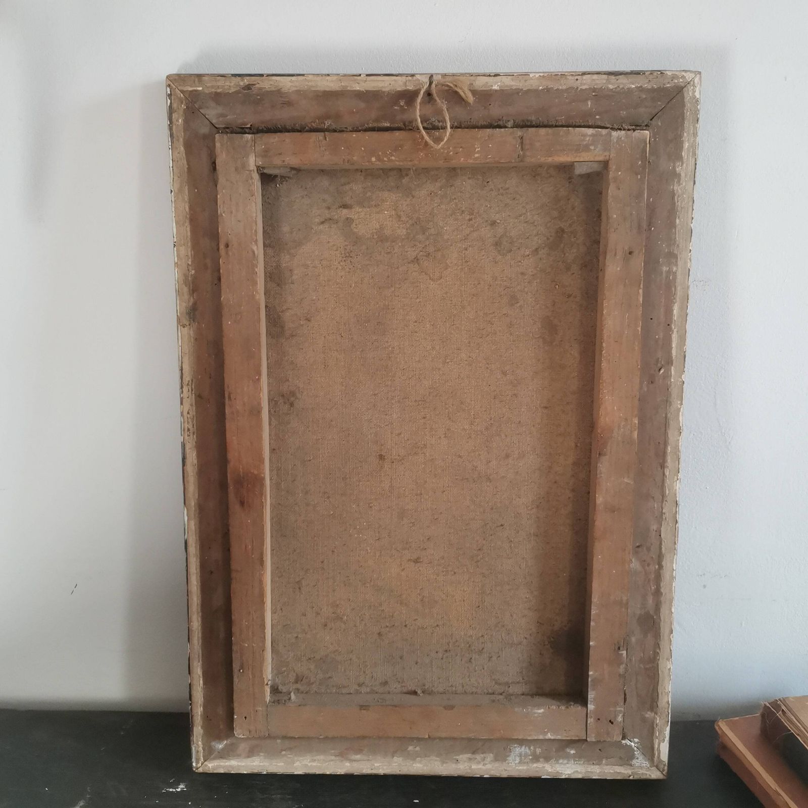 Captivating Antique Painting: Hungarian Artist, Nature's Autumn Splendor, Chippy Frame   A Timeless Masterpiece" photo vintage