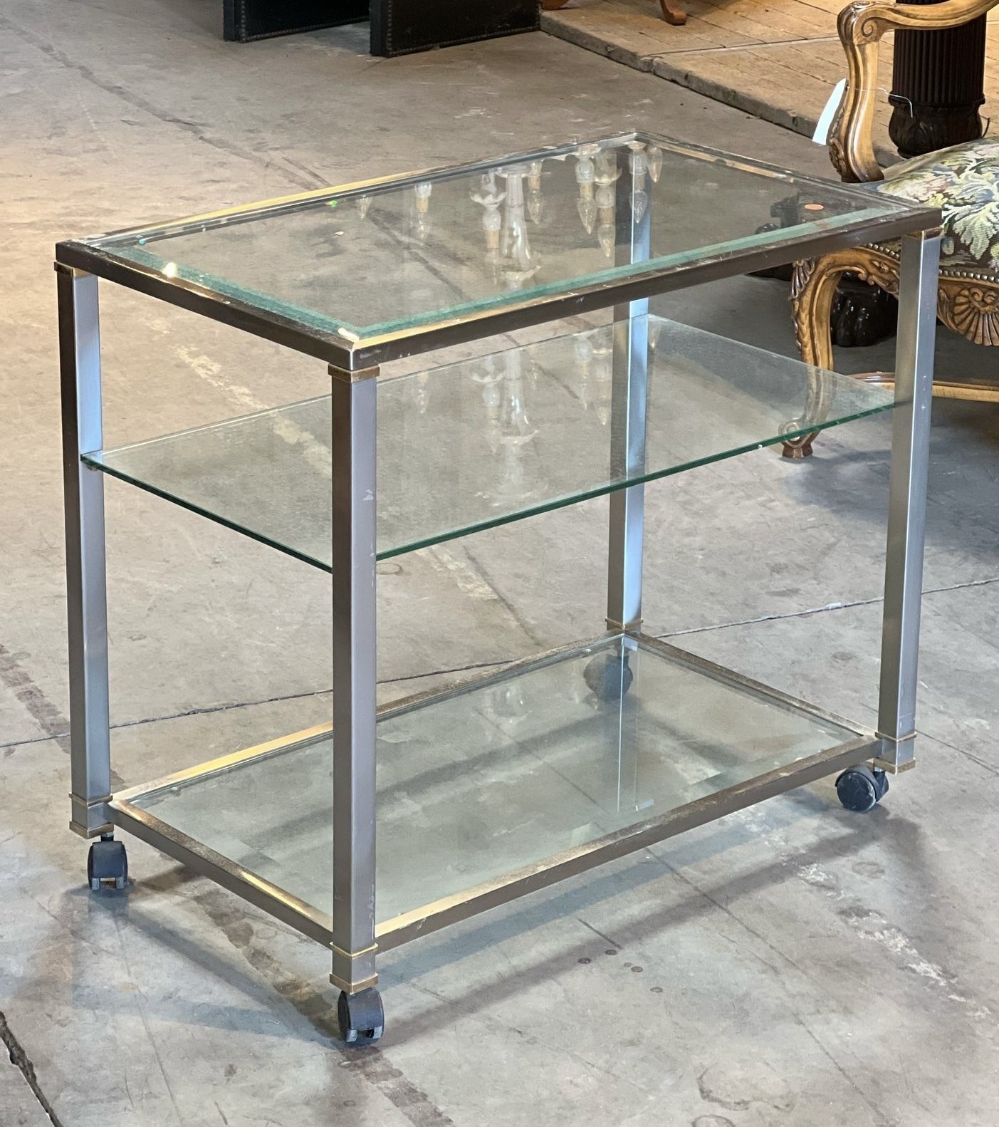 Quality French Mid Century Chrome Cocktail Trolley photo furniture