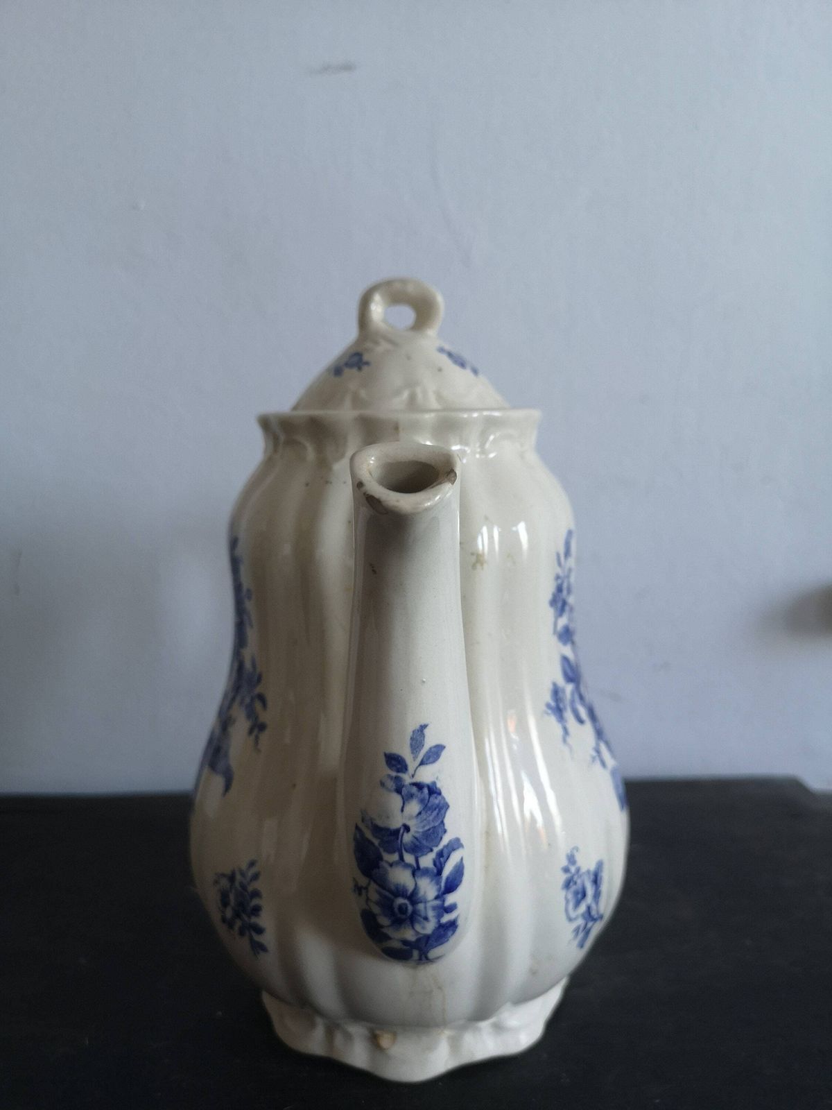 Vintage Collectible Tea Pot Boch Rhodia Belgium 1950s Original Hand Painted Blue & White photo Home Decor