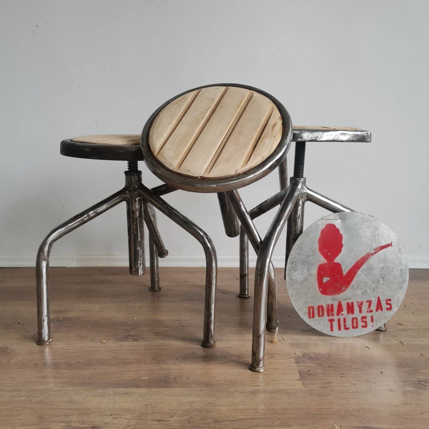 Heavy Steel Retro Work Seat Engineering Stool Factory Chair Vintage Bench Seat Machinists Swivel Adjustable Stool 1950s European Refurbished photo buy