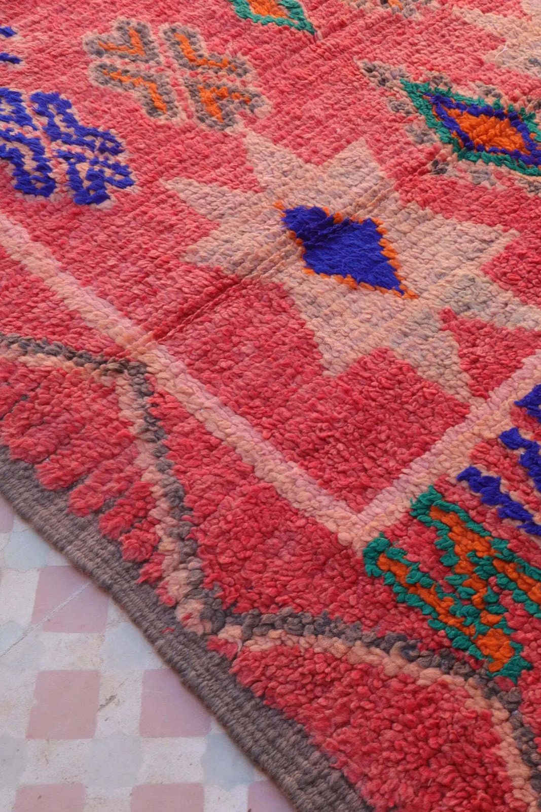 Berber Carpet Azilal Terracotta Colorful Patterns   290 X 113 Cm photo vinterior