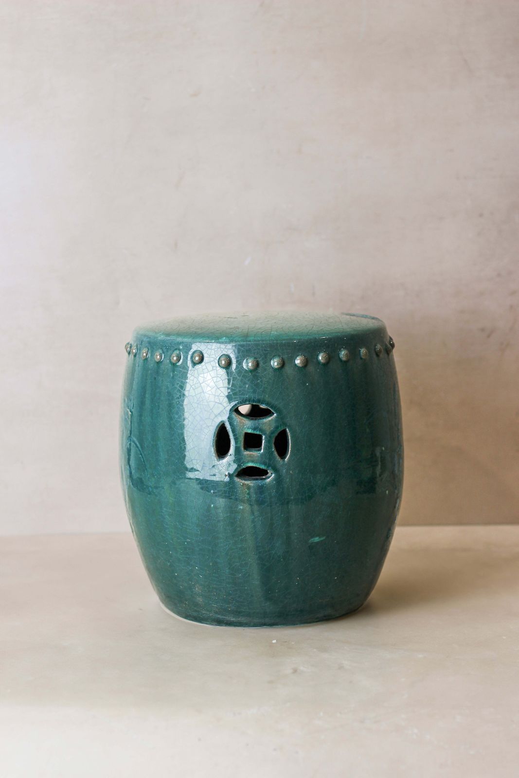 Vintage Emerald Green Ceramic Glazed Asian Garden Stool   No 1 photo furniture