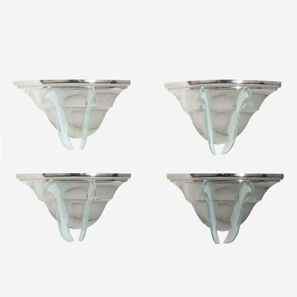 Set Of 4 Corner Wall Lights By Sue Et Mare French C.1930
