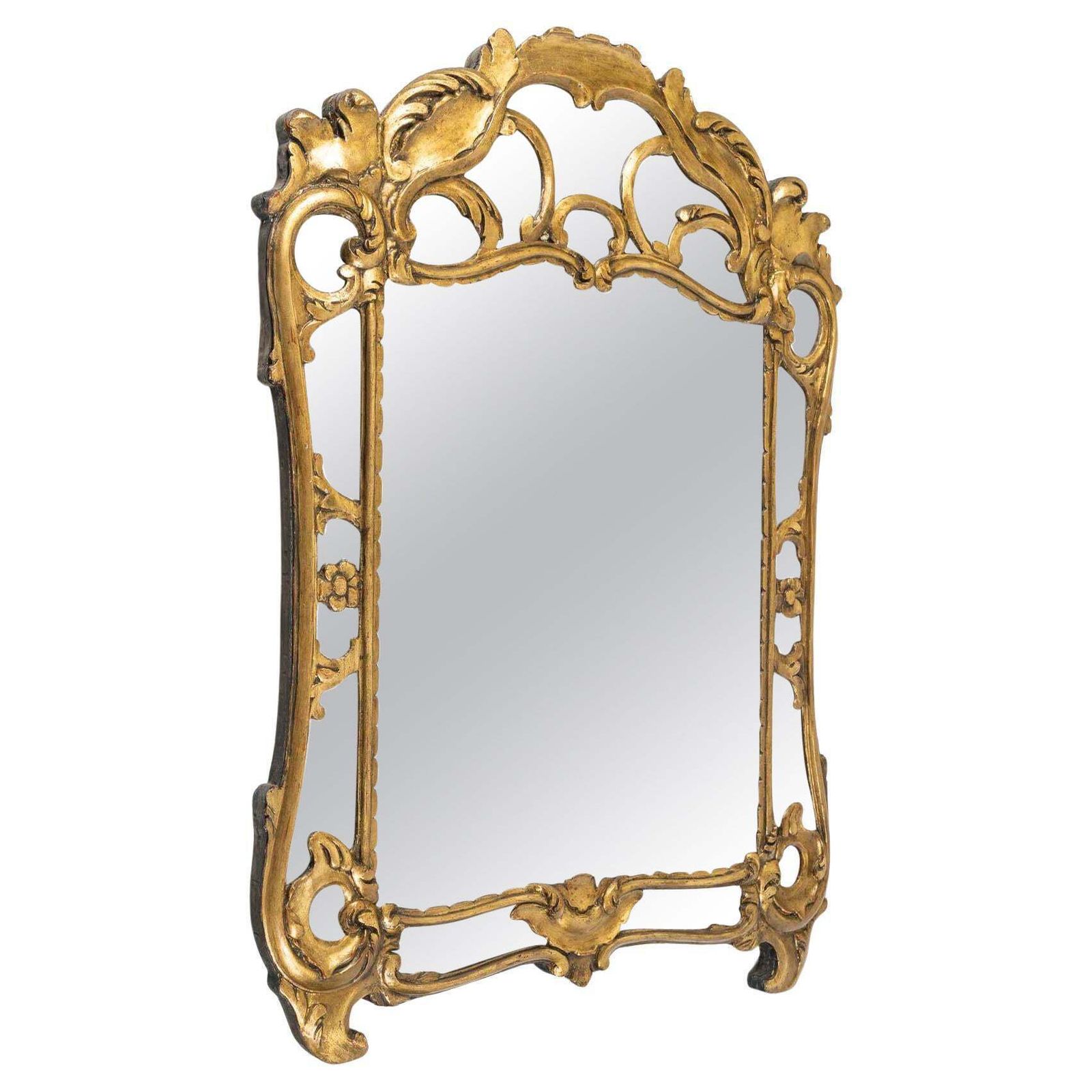 Carved And Gilded Wood Mirror In The Louis XV Style, 19th Century.