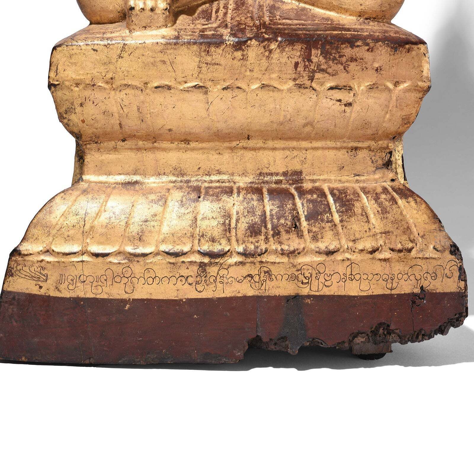 Antique Gilt Teak Burmese Shan Buddha, Early 19th Century photo vinterior