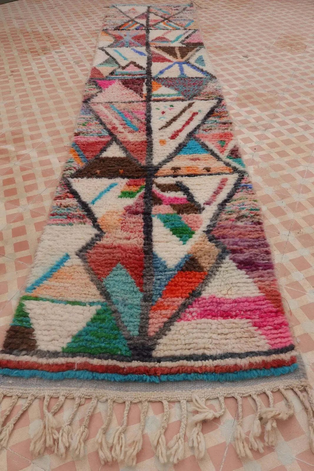 Berber Hallway Rug Boujaad Colorful Multicolor   320 X 68 Cm photo buy