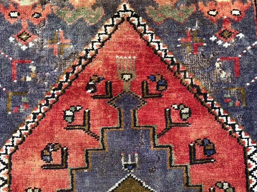 Small Vintage Turkish Rug 108x55 Cm, Short Runner, Tribal, Shabby, Mini Carpet photo Textiles