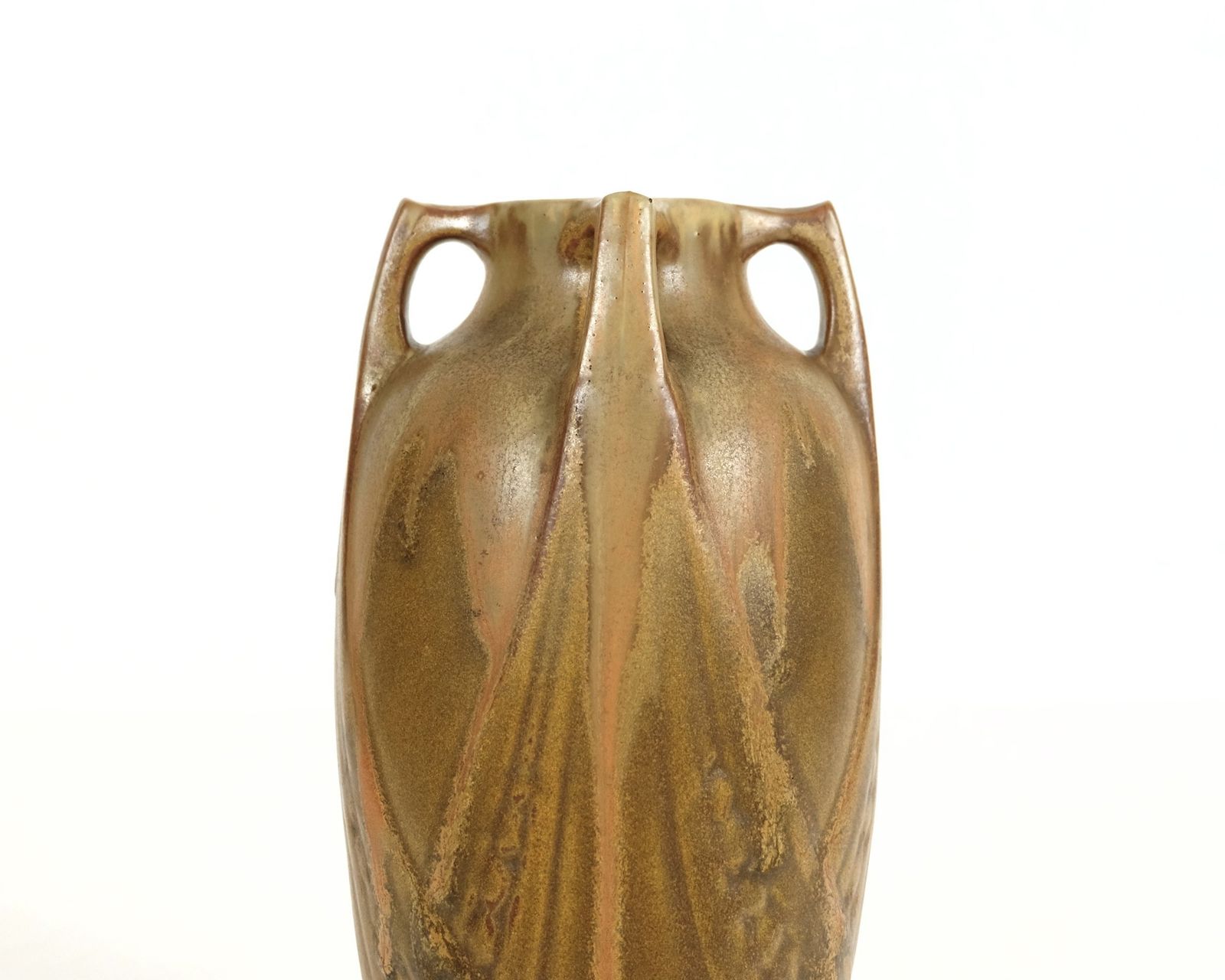 A Pair Of Brown French Art Deco Crystalline Vases photo vinterior